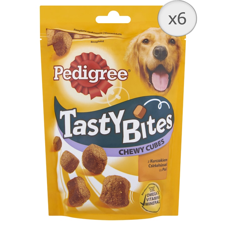Награди за кучета Pedigree TastyBites Chewy Cubes, 6 x 130 гр