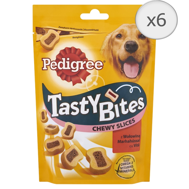 Награди за кучета Pedigree TastyBites, Гумени филийки, 6 x 155 гр