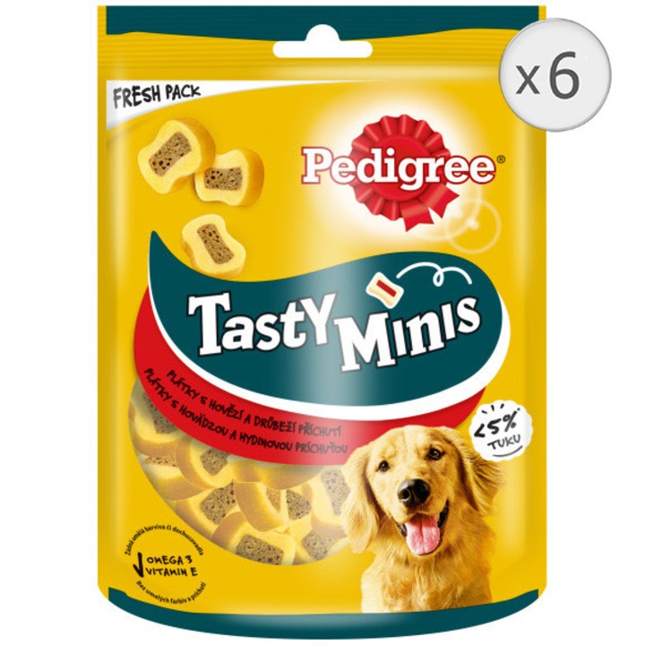 Recompense pentru caini Pedigree TastyBites Feliute Gumate, 6x155g