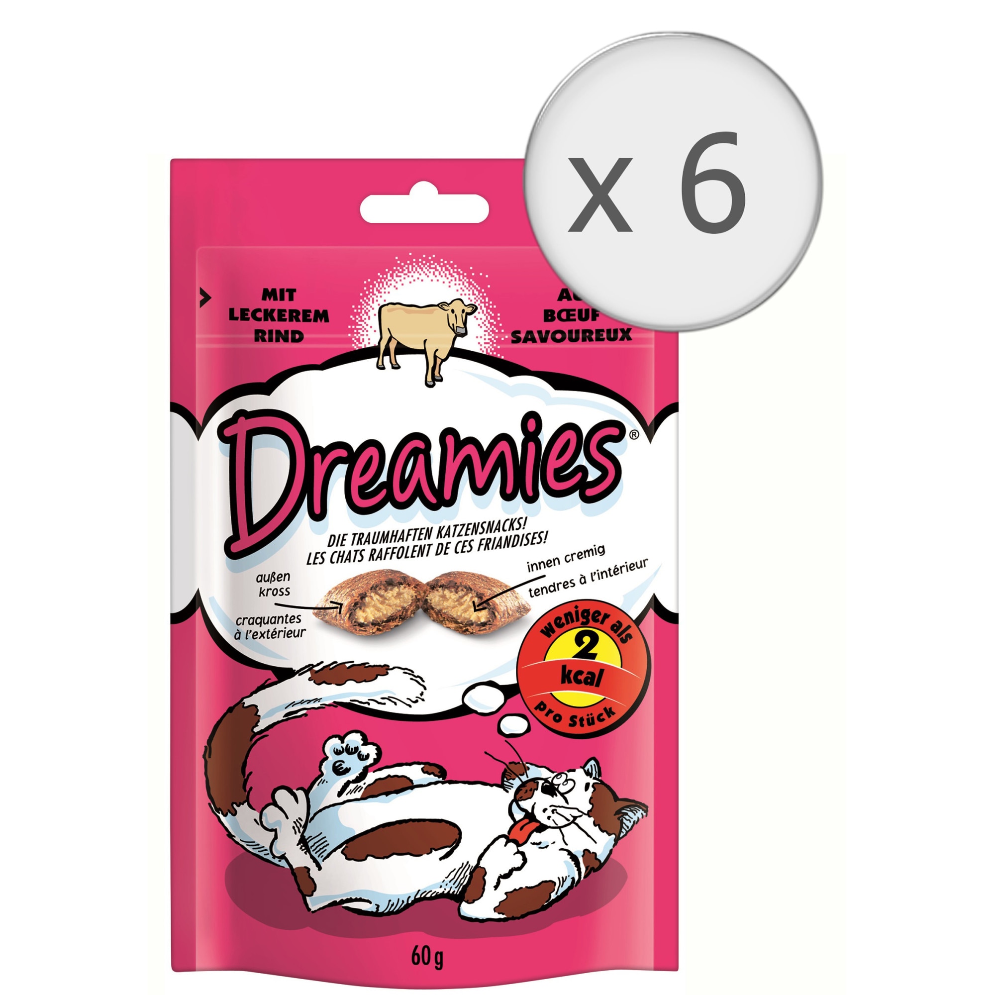 Recompense pentru pisici Dreamies, Vita, 6x60g