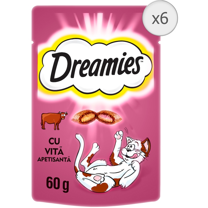 Recompense pentru pisici Dreamies, Vita, 6x60g