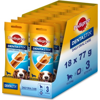Recompense pentru caini Pedigree Dentastix Mono, Talie Medie, 18 plicurix77g Recompense pentru caini Pedigree Dentastix Mono, Talie Medie, 18 plicurix77g