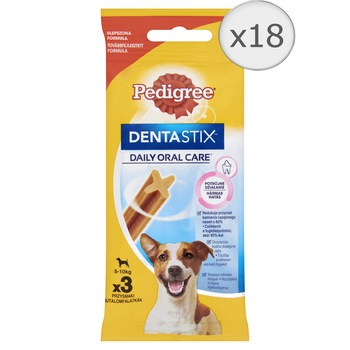 Recompense pentru caini Pedigree Dentastix Mono, Talie Mica, 18 plicurix45g Recompense pentru caini Pedigree Dentastix Mono, Talie Mica, 18 plicurix45g