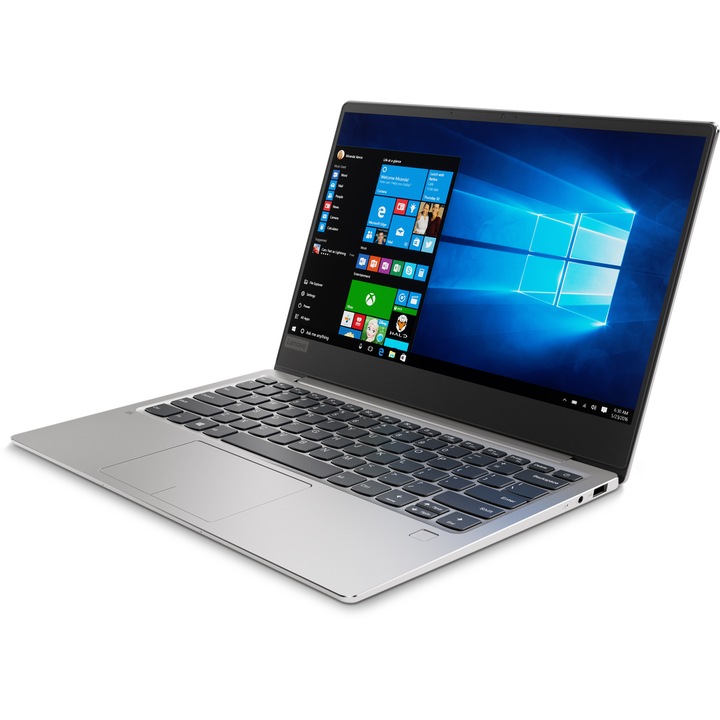 Laptop ultraportabil Lenovo IdeaPad 720S-13ARR cu procesor AMD Ryzen™ 7 2700U pana la 3.80 GHz, 13.3", Full HD, IPS, 8GB, 256GB SSD, Radeon™ RX Vega 10 Graphics, Microsoft Windows 10, Platinum