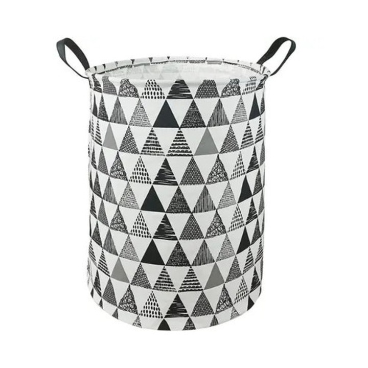 Cos rufe rotund, panza impermeabila, pliabil, negru, 40x50cm