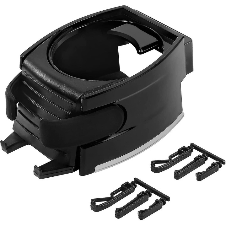 Suport auto universal 2 in 1 pentru telefon si bauturi, plastic ABS, negru