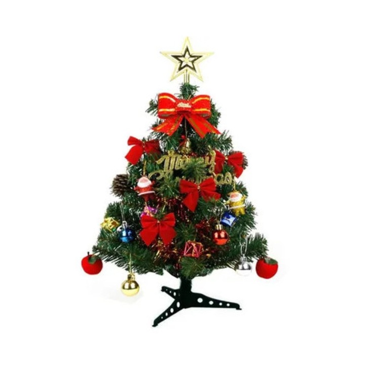 Brad de Craciun artificial 45cm, ramuri dese, PVC, usor de asamblat