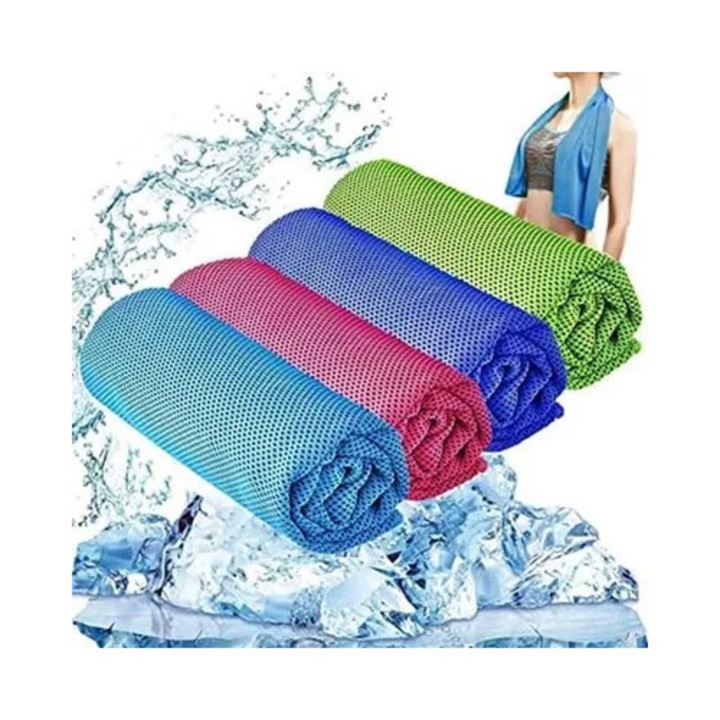 Set 4 prosoape sportive microfibra, multicolor, 30x70cm