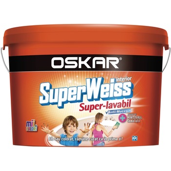 Vopsea lavabila Oskar Superweiss, interior, anti-mucegai, 25L Vopsea lavabila Oskar Superweiss, interior, anti-mucegai, 25L