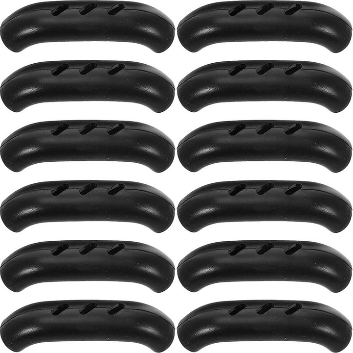 Set 12 protectii manere oale silicon negre 7x2x1cm
