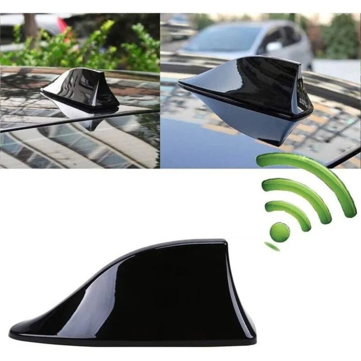 Antena auto tip inotatoare (shark fin) k0312-0725-CD5553, universal FM/AM, adeziv rezistent la apa, negru