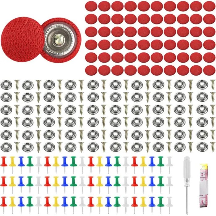 Set 60 suruburi pentru reparat plafon auto, nit interior tapiterie, multicolor