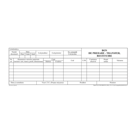 Bon Predare Transfer Restituire 1 2 A4 100 File Carnet Fata Verso Coperta Din Hartie Emag Ro