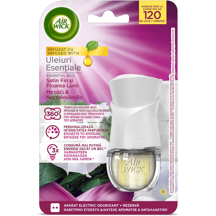 Електрически ароматизатор за стая Air Wick, Smooth Satin, 19 мл