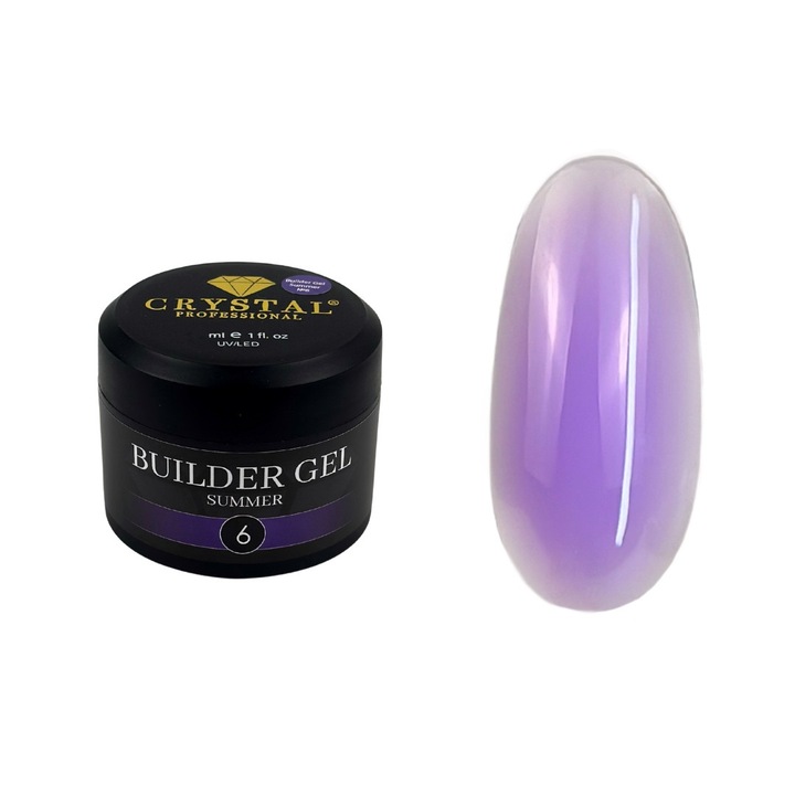 Oja semipermanenta Crystal Professional Builder Gel Summer #6, 50ml, multicolor