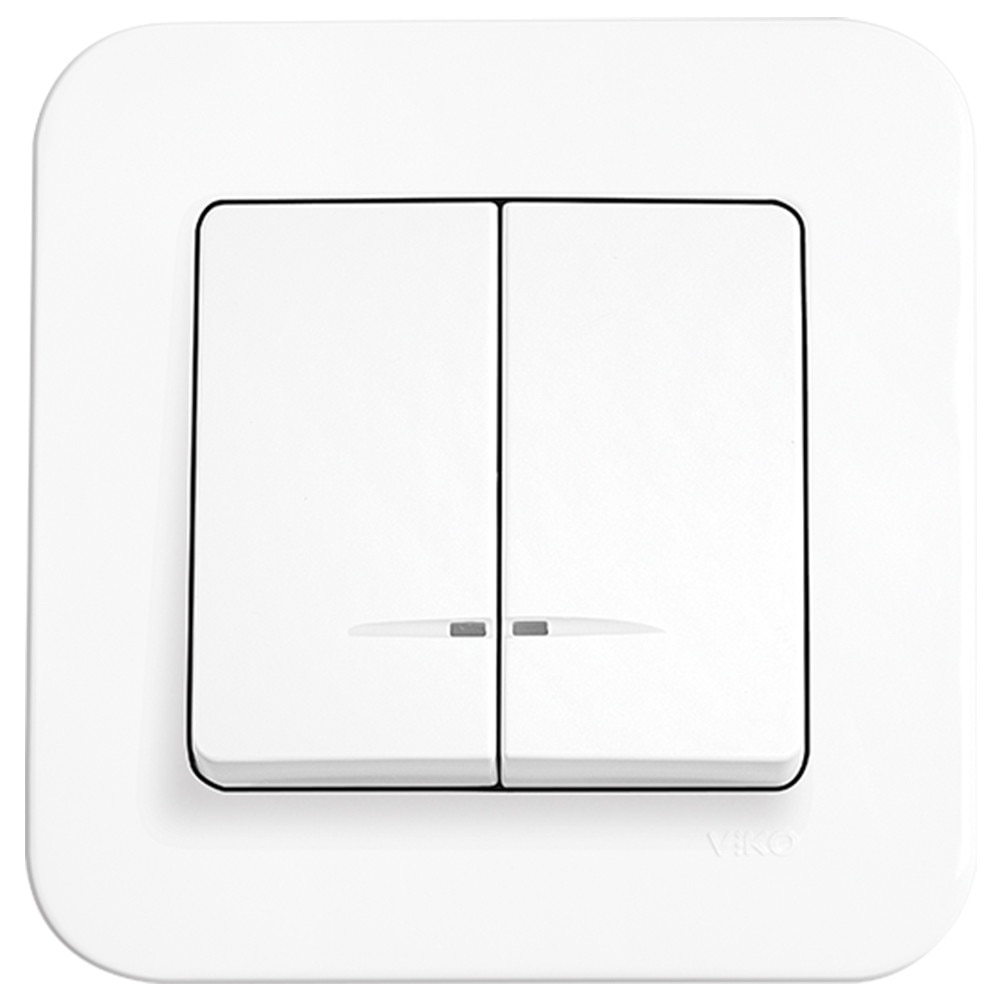 Comutator cu LED Rollina Alb