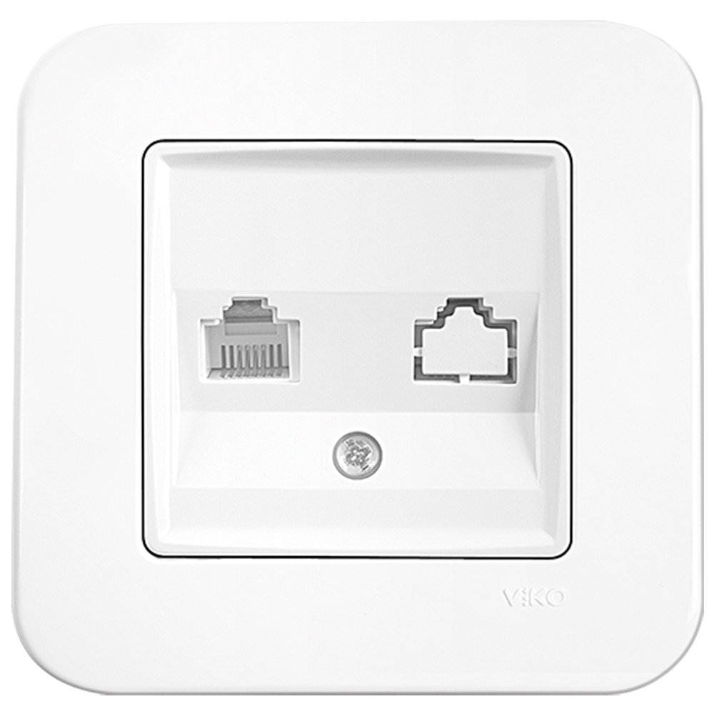 Priza telefon Rollina Alb