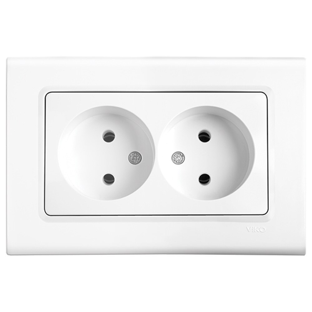 Priza simpla dubla Linnera Alb