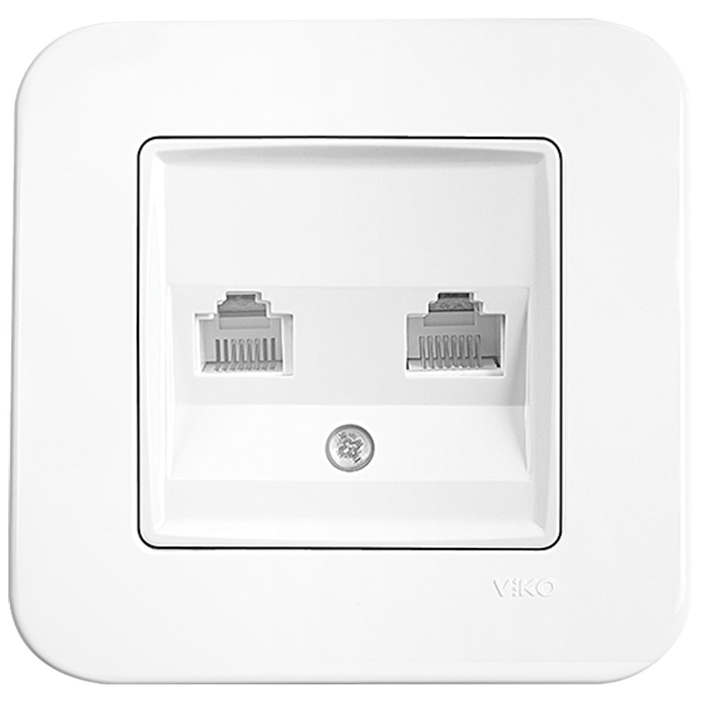 Priza calculator (Cat5) + Telefon Rollina Alb