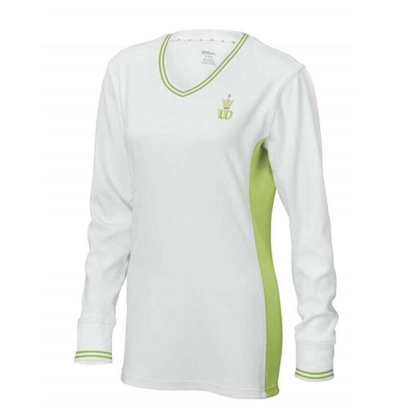 Bluza Wilson Hall Of Fame V Neck, femei, alb/verde, Alb