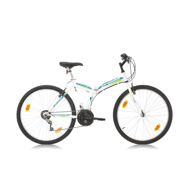 Планински сгъваем велосипед PROBIKE FOLDING 26", Бял/Зелен/ Син