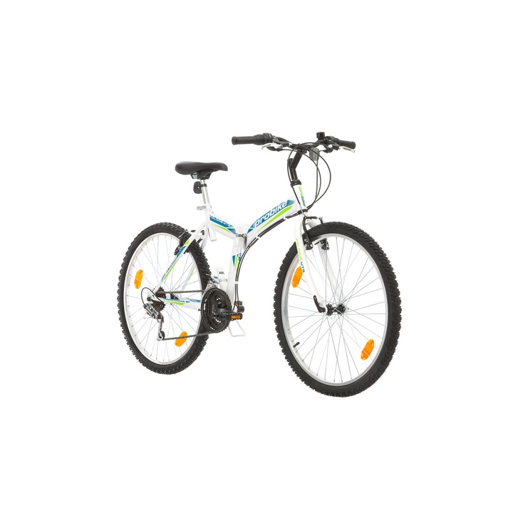 Планински сгъваем велосипед PROBIKE FOLDING 26", Бял/Зелен/ Син