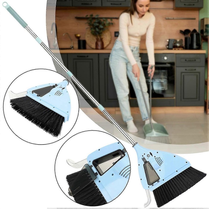 Matura fara fir 2 in 1 cu aspirator, albastru, 7.4V, 1300mAh
