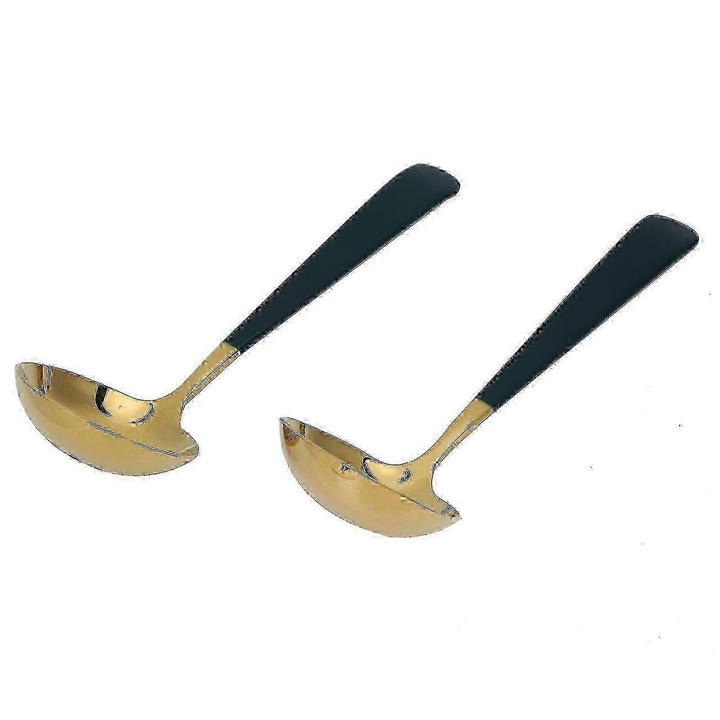 Set 2 linguri supa din otel inoxidabil, verde auriu, 304, 20x5cm