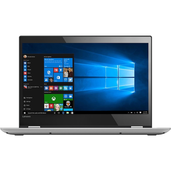 Laptop 2 in 1 Lenovo YOGA 520-14IK cu procesor Intel® Core™ i7-7500U 2.70 GHz, Kaby Lake, 14", Full HD, IPS, Touchscreen, 8GB, 1TB, Intel HD Graphics, Microsoft Windows 10 Home, Grey