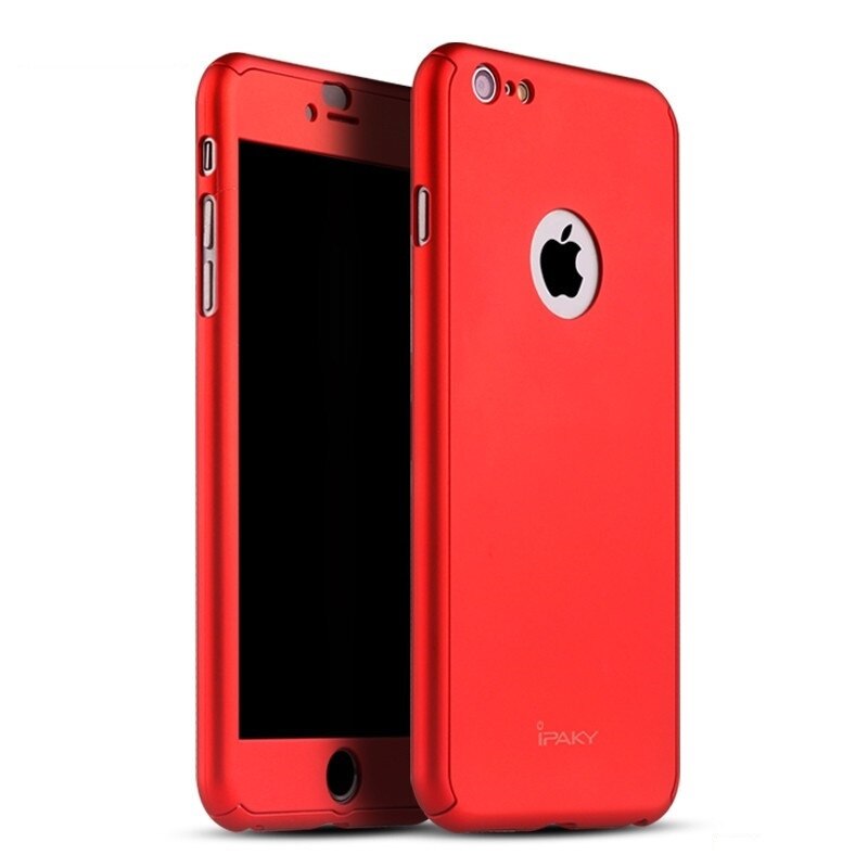 Husa Ipaky Iphone 6/6S Full Cover 360 + folie sticla securizata, Rosu