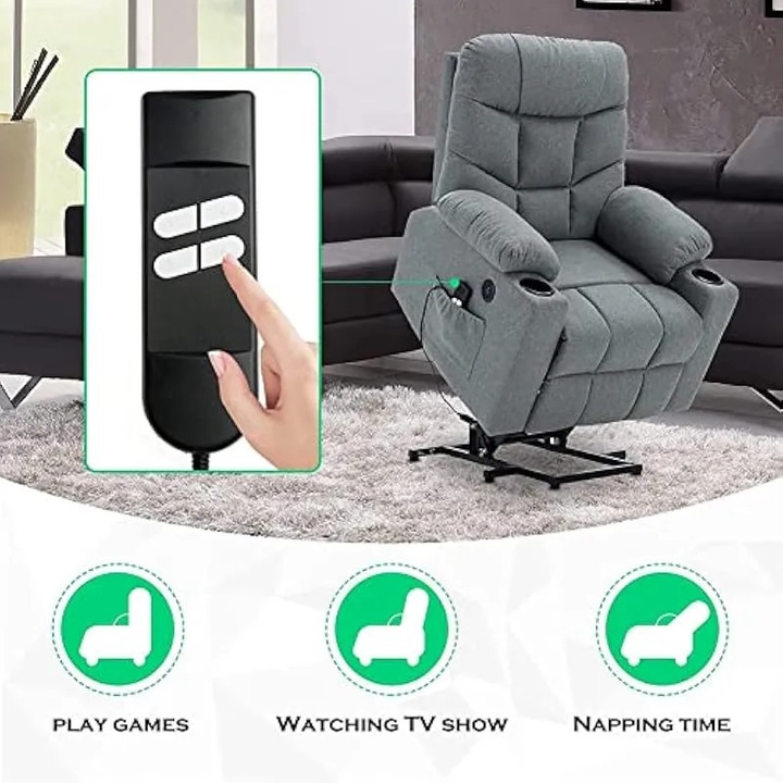 Telecomanda 5 pini 4 butoane pentru fotoliu recliner electric, negru