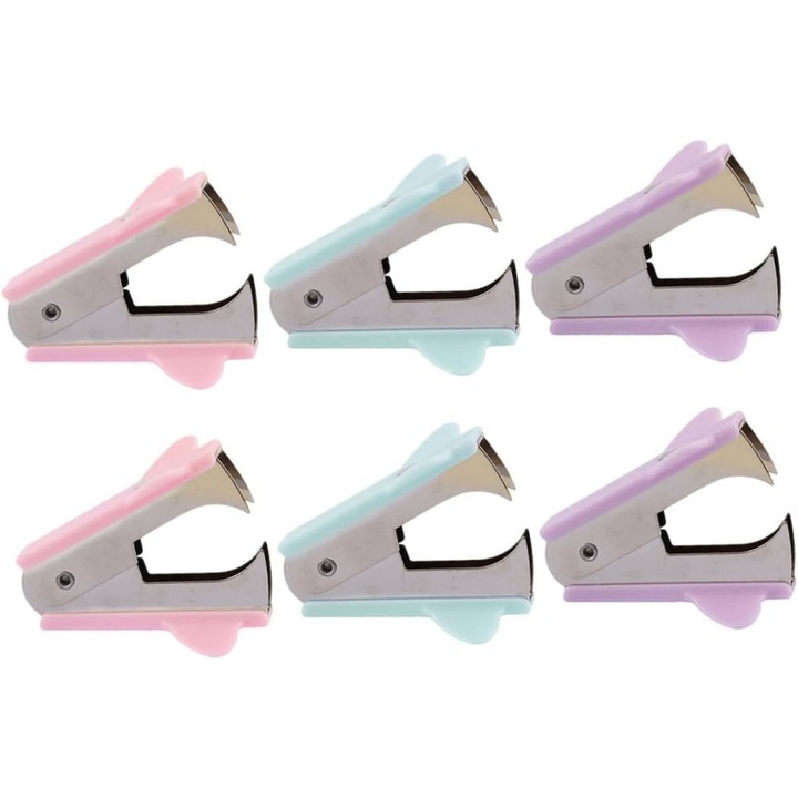 Set 6 unelte mini pentru scoaterea capselor, multicolor, 10x2cm