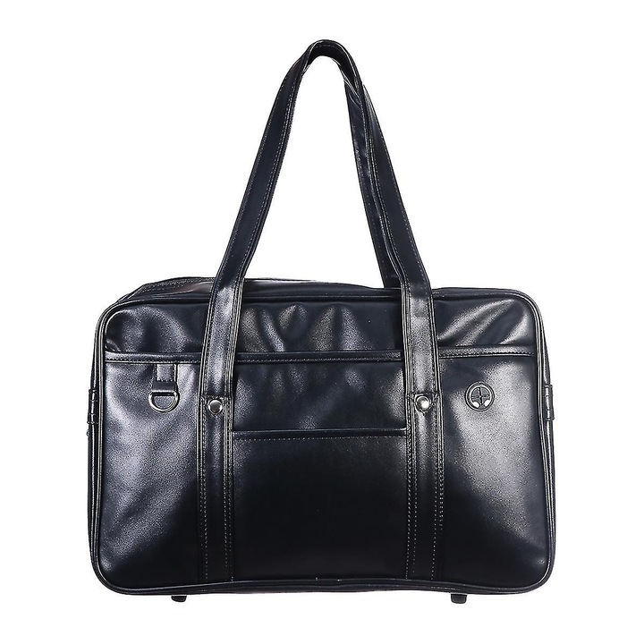 Geanta laptop piele, negru, mare capacitate, stil business