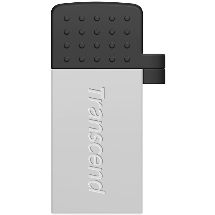 Memorie USB Transcend JetFlash® 380S 16GB, USB 2.0 + micro USB OTG, Silver