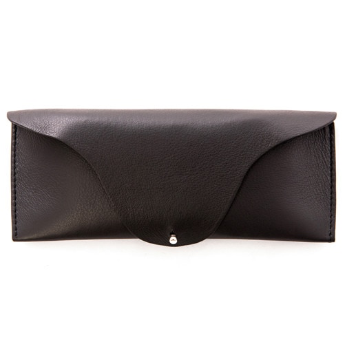 Etui ochelari soare sau vedere, din piele naturala, Rainbow, negru