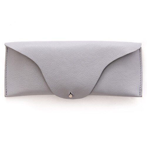 Etui ochelari soare sau vedere, din piele naturala, Rainbow, gri