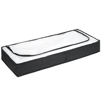 Cutie depozitare Wenko pentru lenjerie de pat/haine, 105 x 45 x 15 cm, Negru/Transparent