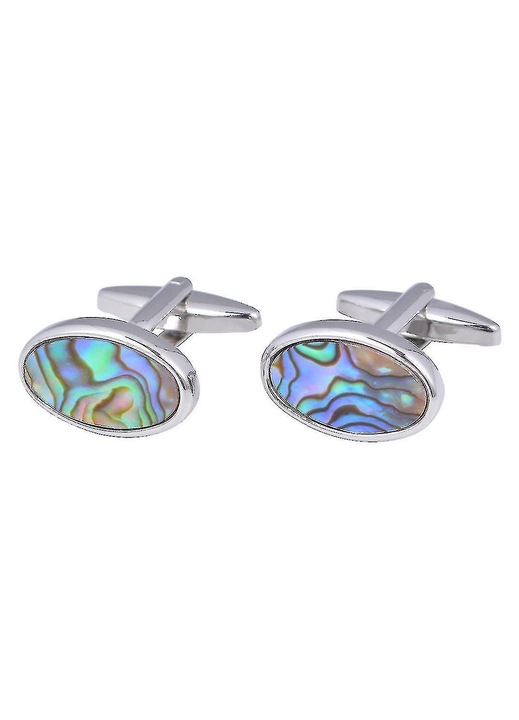 Butoni camasa ovali abalon 12.3x19.3mm multicolor