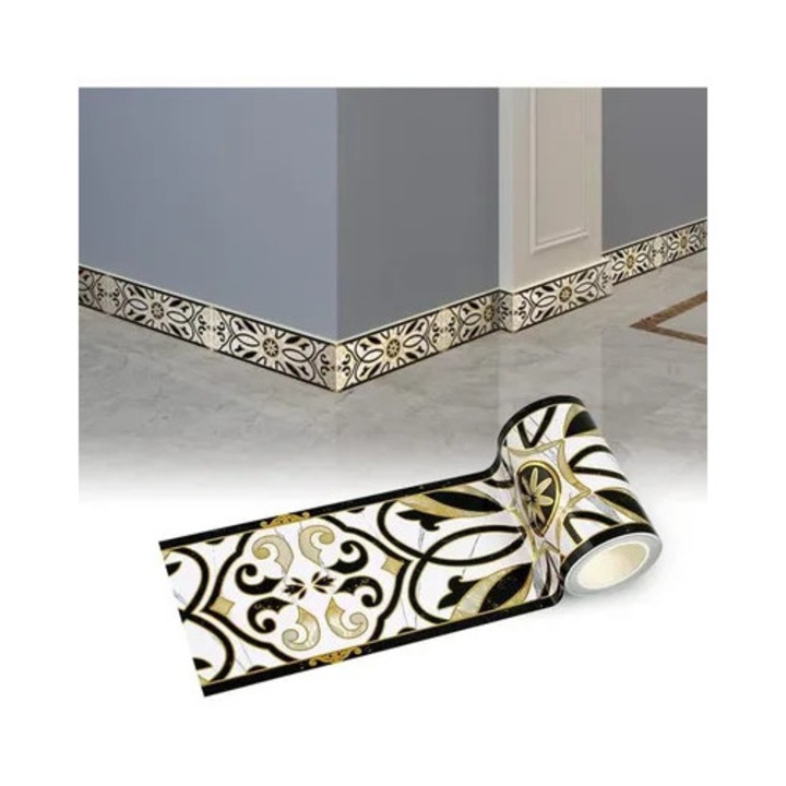 Banda decorativa tapet autocolant PVC 10x500cm rezistenta la apa