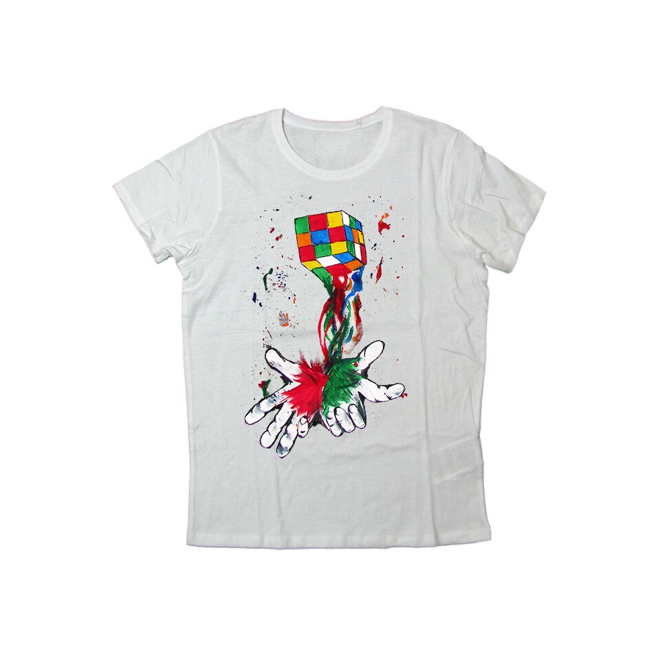 Tricou pictat Cub Rubik Color M