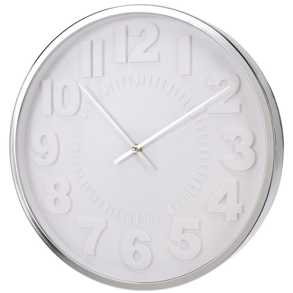 Ceas de perete Emako, 40 cm, Metal/PP, Alb