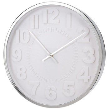 Ceas de perete Emako, 40 cm, Metal/PP, Alb Ceas de perete Emako, 40 cm, Metal/PP, Alb