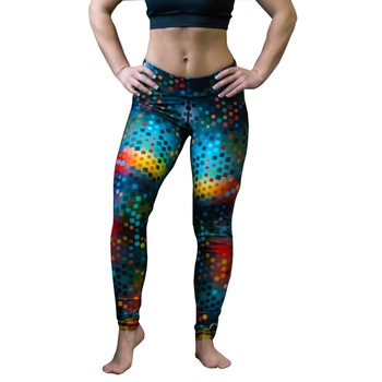 Leggings dama material climacool, producator Nicci, model Rainbow, multicolor, XS Leggings dama material climacool, producator Nicci, model Rainbow, multicolor, XS