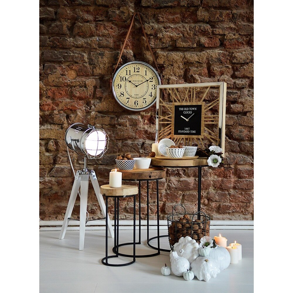 Set mese Home Styling Collection, 3 bucati, lemn, maro