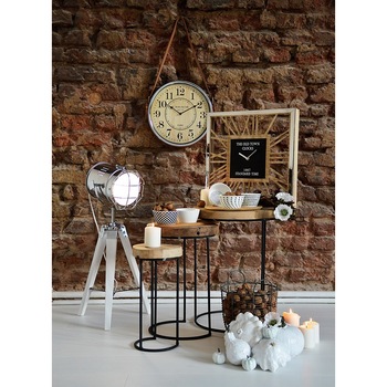 Set mese Home Styling Collection, 3 bucati, lemn, maro Set mese Home Styling Collection, 3 bucati, lemn, maro