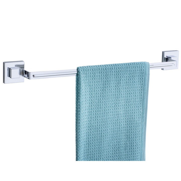 Bara pentru prosop, Wenko Quadro, Vacuum-Loc, Otel inoxidabil, Argintiu