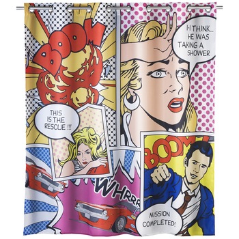 Perdea dus, Wenko Pop Art, Material textil, 180x200 cm, Multicolor Perdea dus, Wenko Pop Art, Material textil, 180x200 cm, Multicolor