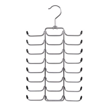 Suport pentru cravate si curele cu 24 carlige Zeller, Otel inoxidabil/Cauciuc, 21 cm lungime, 40 cm inaltime, Argintiu Suport pentru cravate si curele cu 24 carlige Zeller, Otel inoxidabil/Cauciuc, 21 cm lungime, 40 cm inaltime, Argintiu