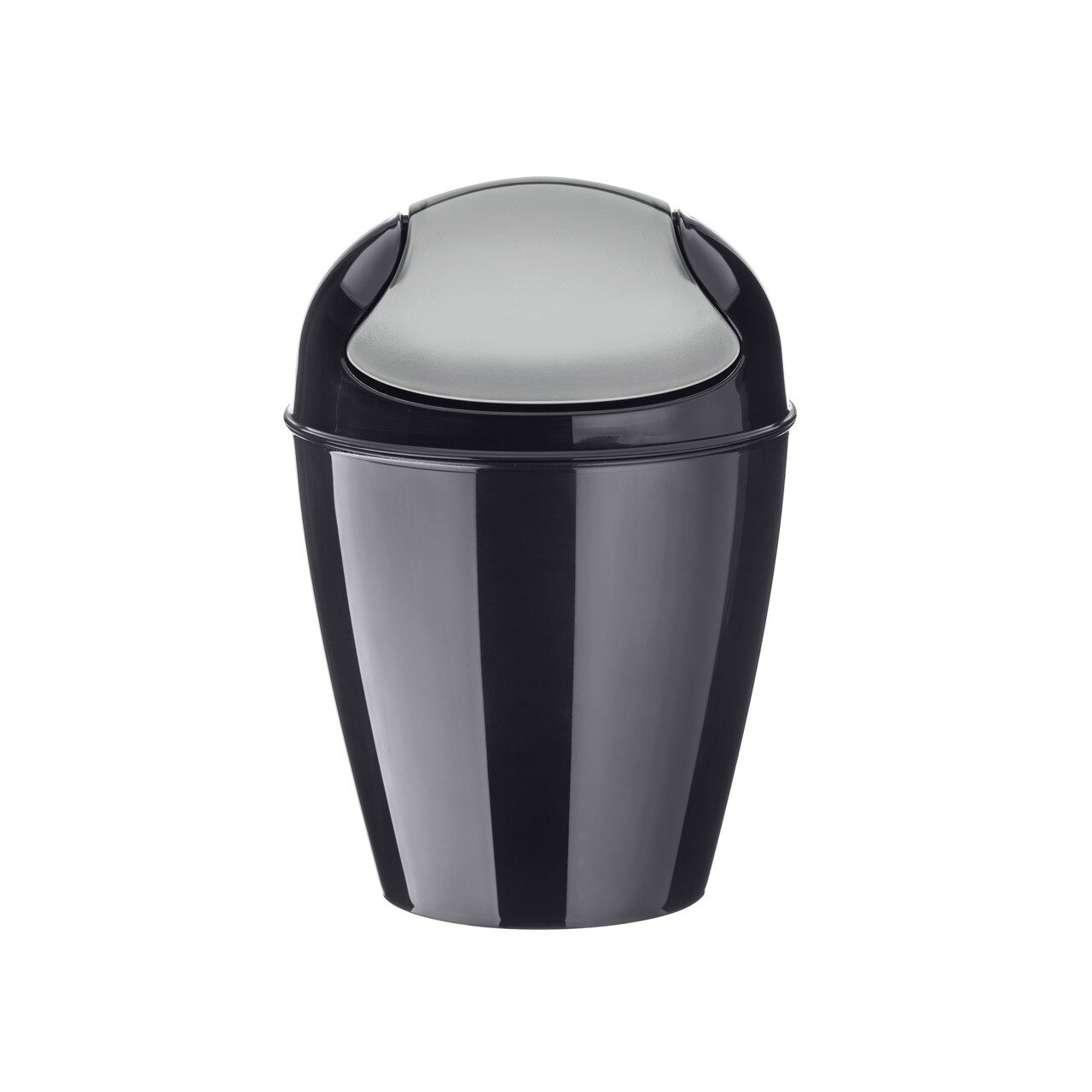 Cos de gunoi cu capac, Koziol, 2 L, 24 x 16.5 cm, Negru