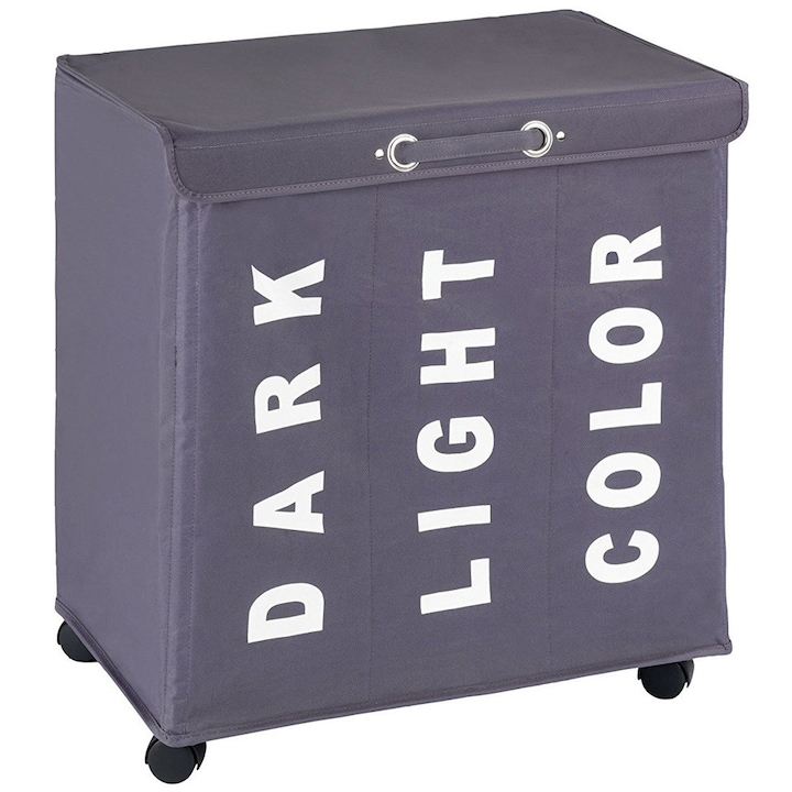 Wenko Trivo szennyeskosár, 116l, poliészter, fekete